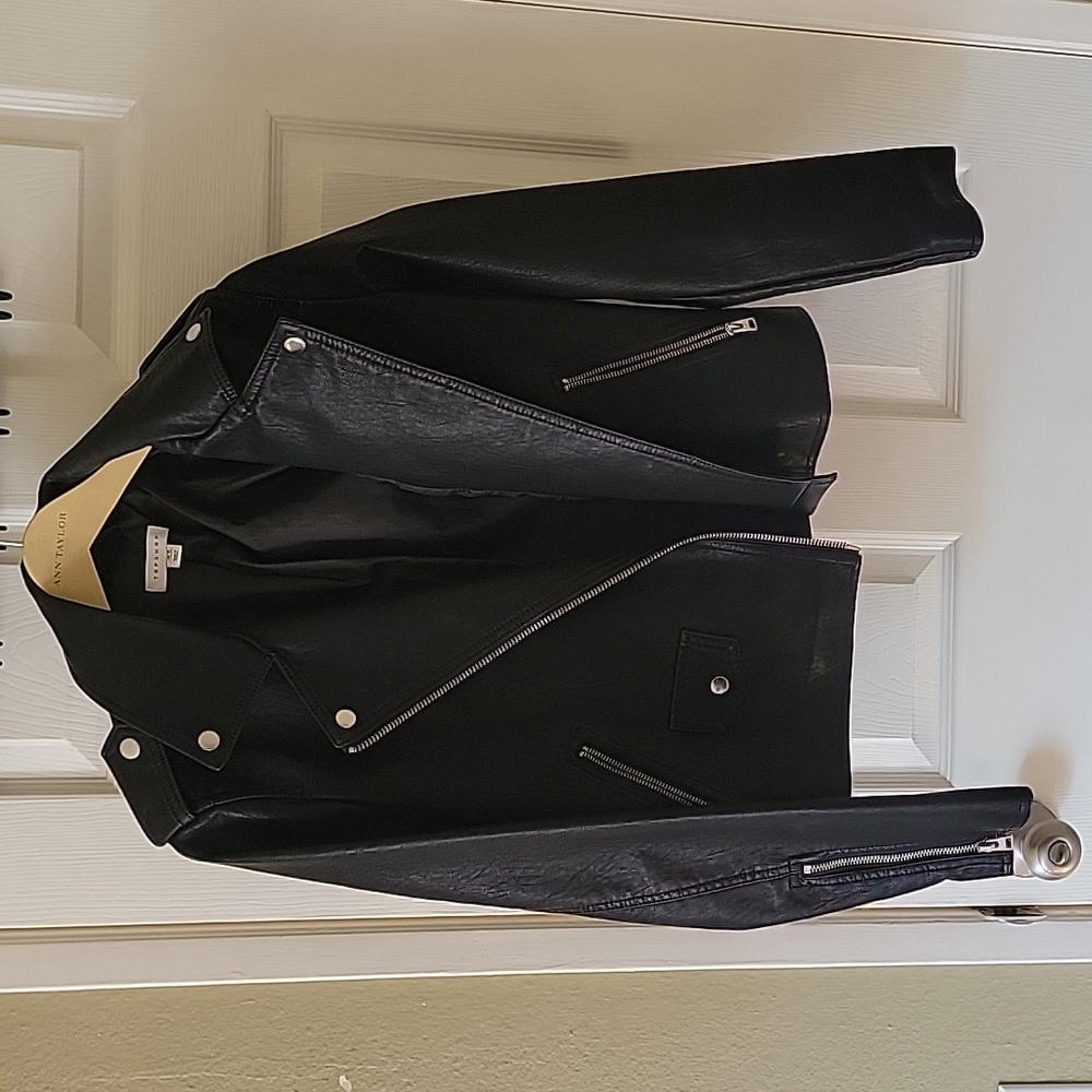 Faux leather motorcycle jacket from Topshop sz 6